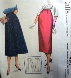 4243 1957 EZ MCC STRAIGHT-FLARE SKIRT PATTERN 26''WAIST